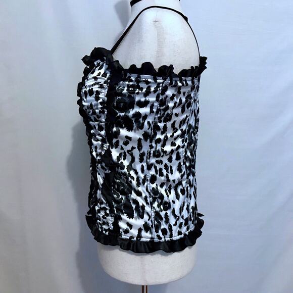 Check Me First NWT Black and White Leopard Print Bustier Women Various - Picture 5 of 13